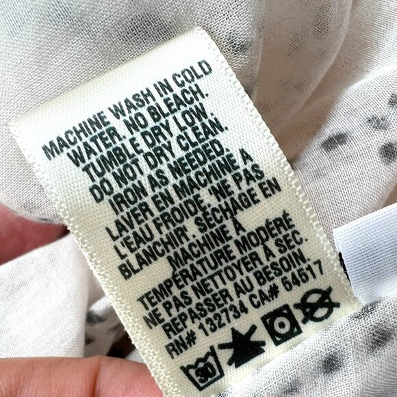 Bella Dahl High Neck Sleeveless Back Button Up Top White Black Size Large - Picture 11 of 11